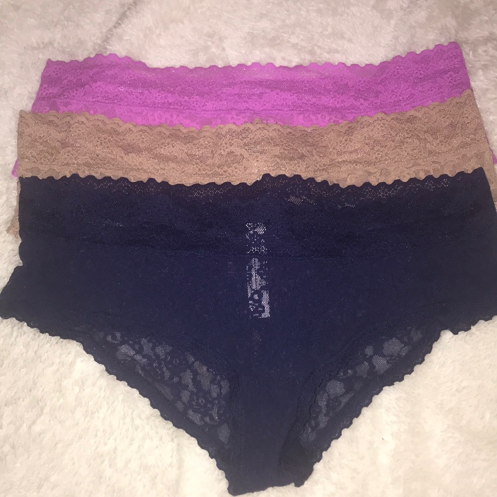 Set 3 Victoria secret lace hip huggers